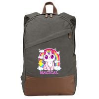 Magical Rainbow Unicorn Kitty Cotton Canvas Backpack