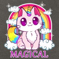 Magical Rainbow Unicorn Kitty Cotton Canvas Backpack