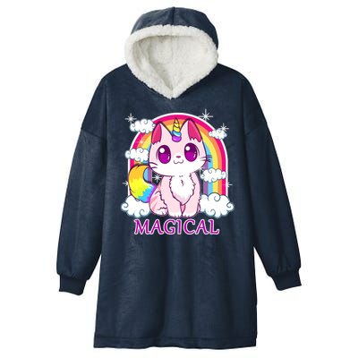 Magical Rainbow Unicorn Kitty Hooded Wearable Blanket