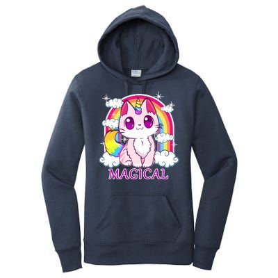 Magical Rainbow Unicorn Kitty Women's Pullover Hoodie