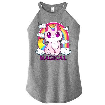 Magical Rainbow Unicorn Kitty Women's Perfect Tri Rocker Tank