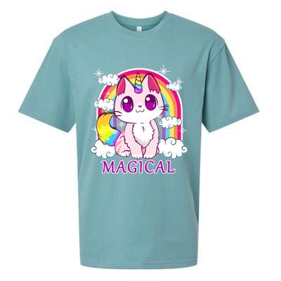 Magical Rainbow Unicorn Kitty Sueded Cloud Jersey T-Shirt
