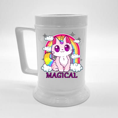 Magical Rainbow Unicorn Kitty Beer Stein