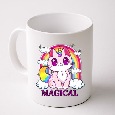 Magical Rainbow Unicorn Kitty Coffee Mug