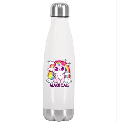 Magical Rainbow Unicorn Kitty Stainless Steel Insulated Water Bottle