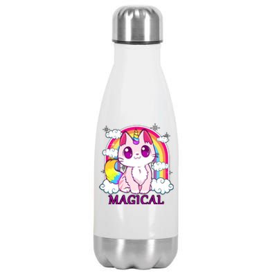 Magical Rainbow Unicorn Kitty Stainless Steel Insulated Water Bottle