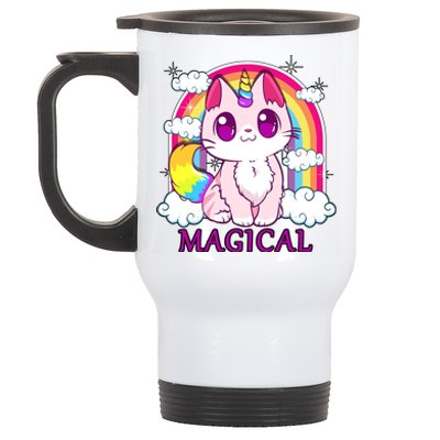 Magical Rainbow Unicorn Kitty Stainless Steel Travel Mug