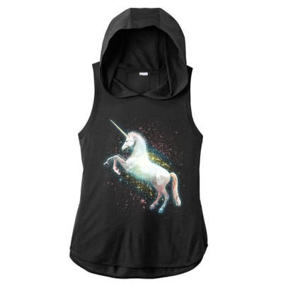 Magical Space Unicorn Ladies PosiCharge Tri-Blend Wicking Draft Hoodie Tank