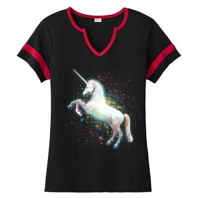 Magical Space Unicorn Ladies Halftime Notch Neck Tee