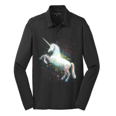 Magical Space Unicorn Silk Touch Performance Long Sleeve Polo