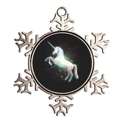 Magical Space Unicorn Metallic Star Ornament