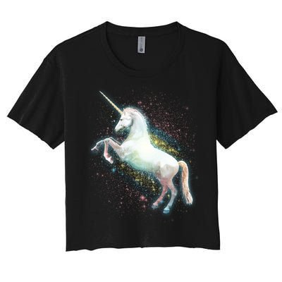 Magical Space Unicorn Women's Crop Top Tee