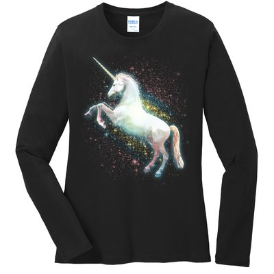 Magical Space Unicorn Ladies Long Sleeve Shirt