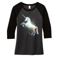 Magical Space Unicorn Women's Tri-Blend 3/4-Sleeve Raglan Shirt