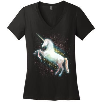 Magical Space Unicorn Women's V-Neck T-Shirt