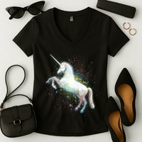 Magical Space Unicorn Women's V-Neck T-Shirt