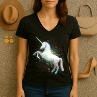 Magical Space Unicorn Women's V-Neck T-Shirt