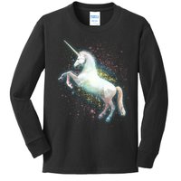 Magical Space Unicorn Kids Long Sleeve Shirt