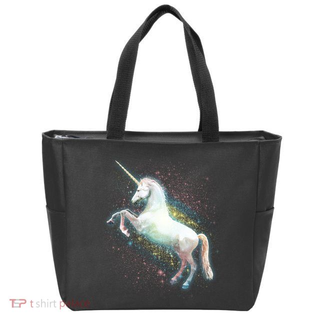 Magical Space Unicorn Zip Tote Bag