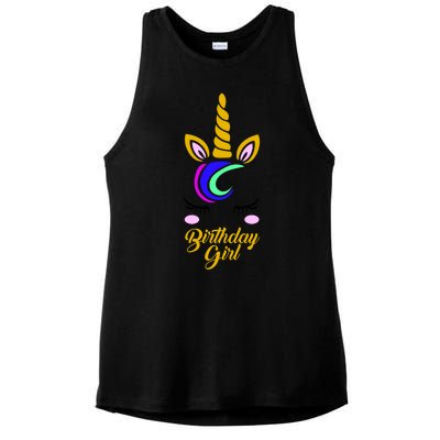 Magical Unicorn Birthday Ladies PosiCharge Tri-Blend Wicking Tank