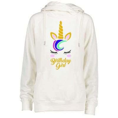 Magical Unicorn Birthday Womens Funnel Neck Pullover Hood