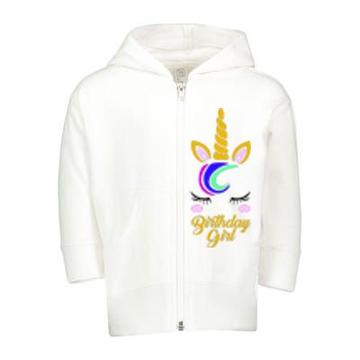 Magical Unicorn Birthday Toddler Zip Fleece Hoodie