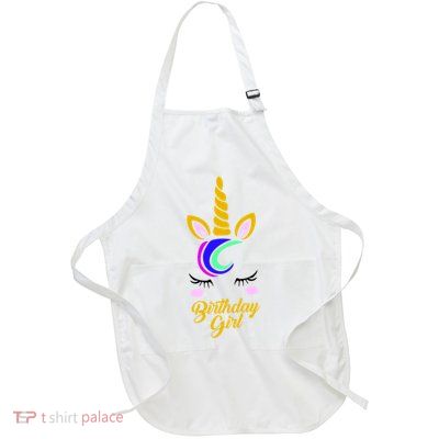 Magical Unicorn Birthday Full-Length Apron With Pockets