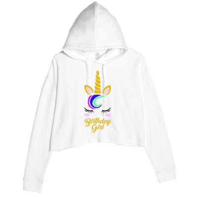 Magical Unicorn Birthday Crop Fleece Hoodie