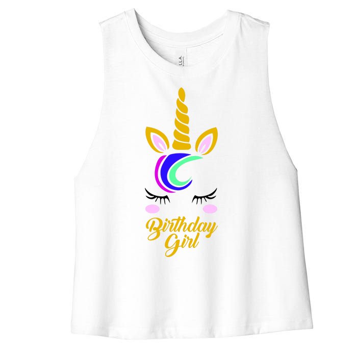 Magical Unicorn Birthday Women's Racerback Cropped Tank