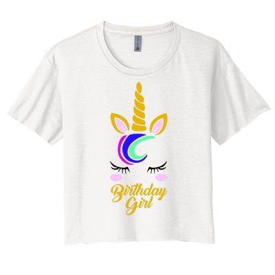 Magical Unicorn Birthday Women's Crop Top Tee