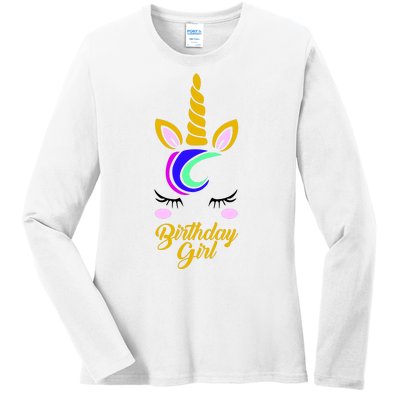 Magical Unicorn Birthday Ladies Long Sleeve Shirt