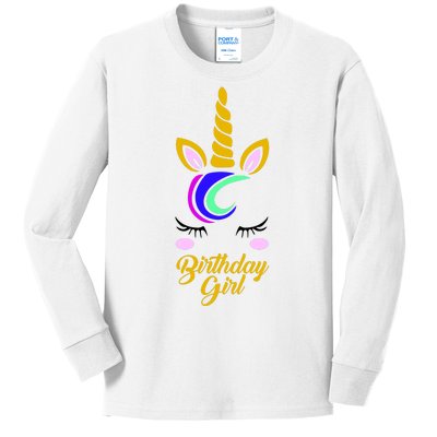 Magical Unicorn Birthday Kids Long Sleeve Shirt