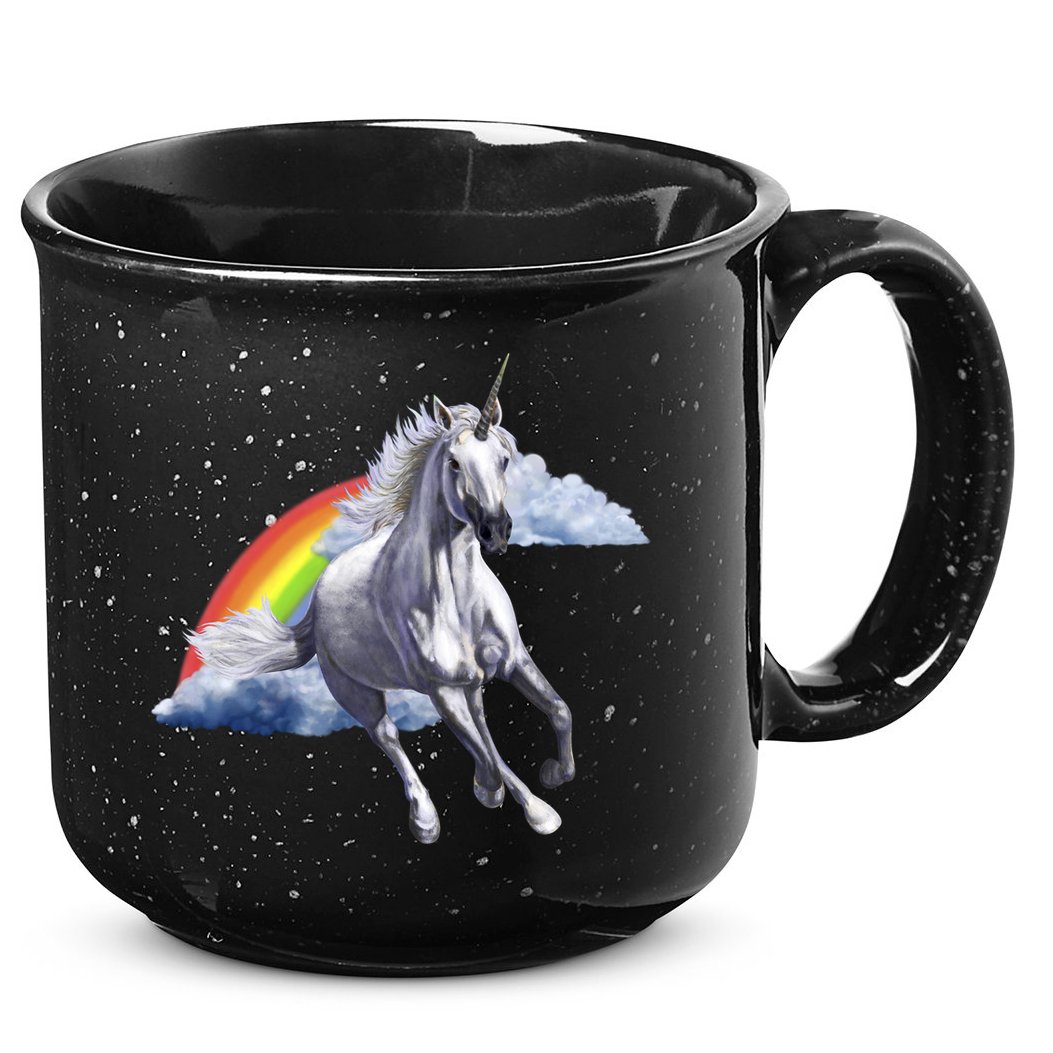 Magical Unicorn Horse Over Rainbow 15oz Campfire Ceramic Mug