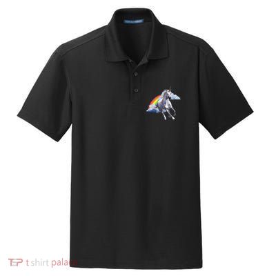 Magical Unicorn Horse Over Rainbow Dry Zone Grid Polo