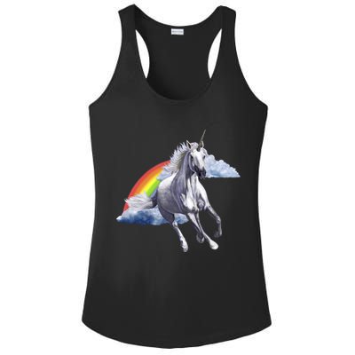 Magical Unicorn Horse Over Rainbow Ladies PosiCharge Competitor Racerback Tank