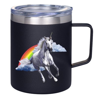 Magical Unicorn Horse Over Rainbow 12oz Stainless Steel Coffee Mug