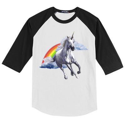 Magical Unicorn Horse Over Rainbow Kids Colorblock Raglan Jersey