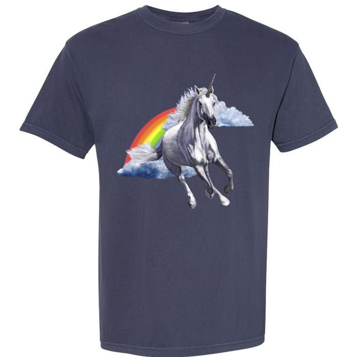 Magical Unicorn Horse Over Rainbow Garment-Dyed Heavyweight T-Shirt