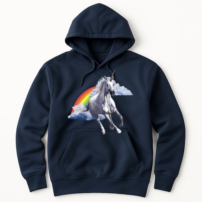 Magical Unicorn Horse Over Rainbow Hoodie