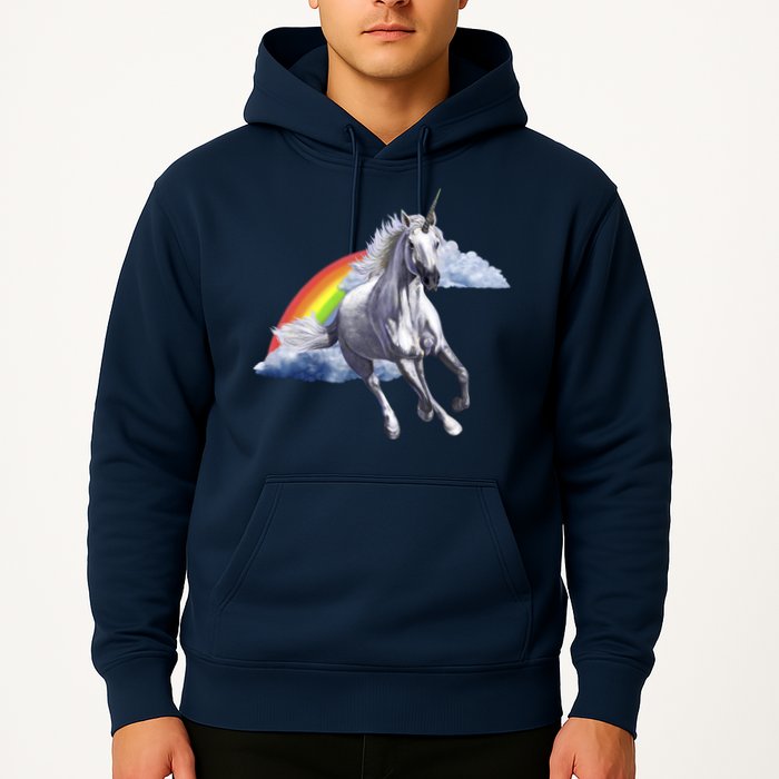 Magical Unicorn Horse Over Rainbow Hoodie