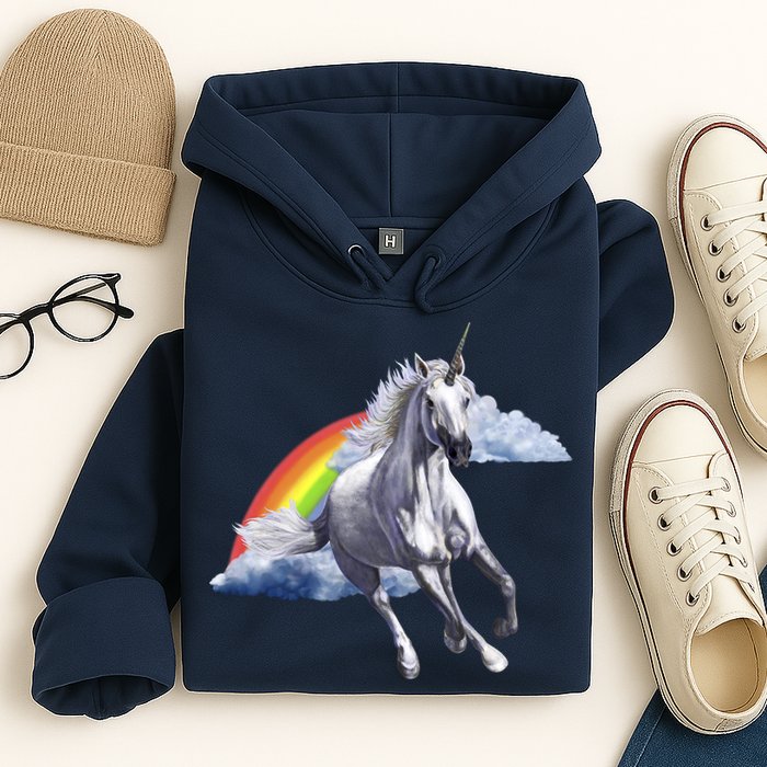 Magical Unicorn Horse Over Rainbow Hoodie