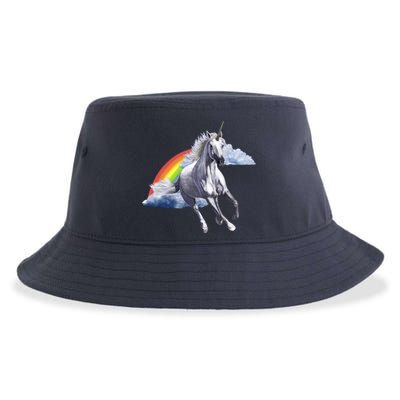 Magical Unicorn Horse Over Rainbow Sustainable Bucket Hat
