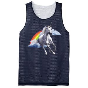 Magical Unicorn Horse Over Rainbow Mesh Reversible Basketball Jersey Tank