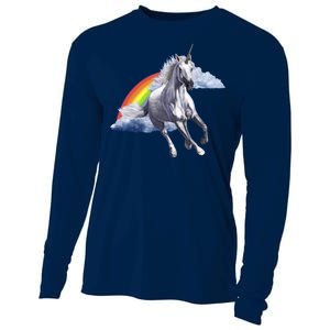 Magical Unicorn Horse Over Rainbow Cooling Performance Long Sleeve Crew