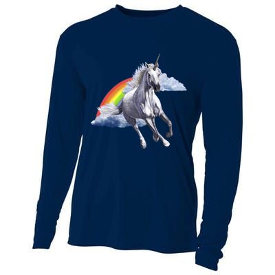Magical Unicorn Horse Over Rainbow Cooling Performance Long Sleeve Crew