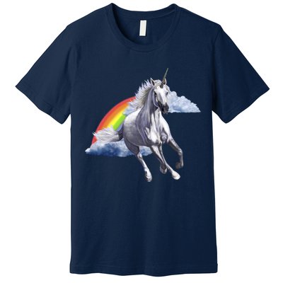 Magical Unicorn Horse Over Rainbow Premium T-Shirt