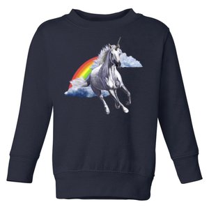 Magical Unicorn Horse Over Rainbow Toddler Sweatshirt