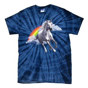 Magical Unicorn Horse Over Rainbow Tie-Dye T-Shirt