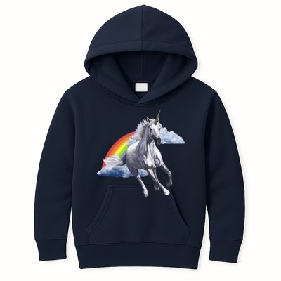 Magical Unicorn Horse Over Rainbow Kids Hoodie