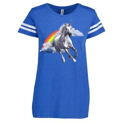 Magical Unicorn Horse Over Rainbow Enza Ladies Jersey Football T-Shirt